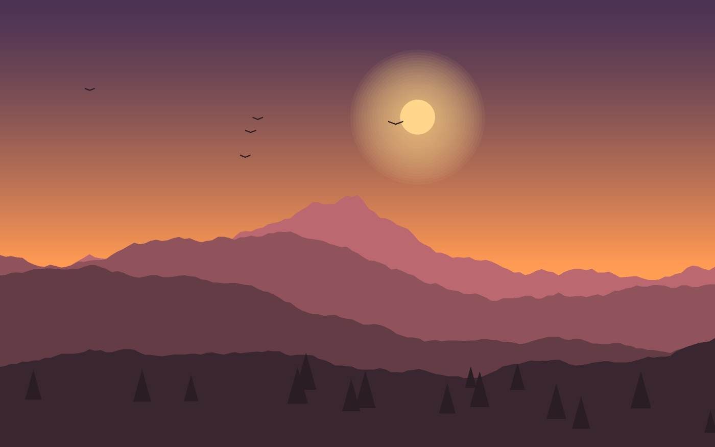 Illustrazione di un paesaggio