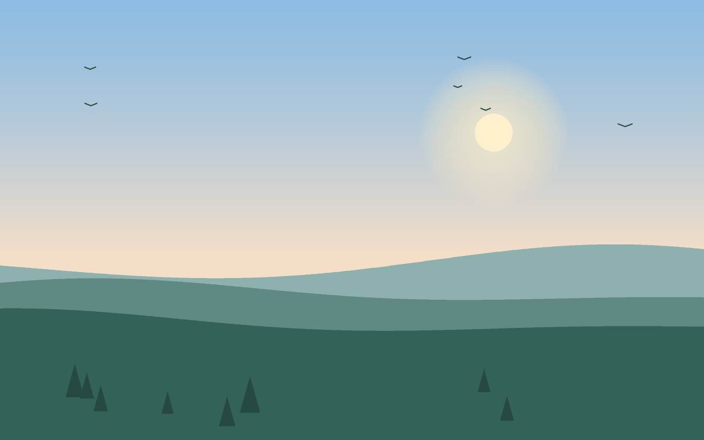 Ilustração de uma paisagem