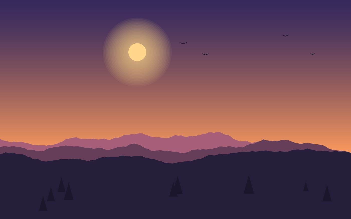 Ilustração de uma paisagem