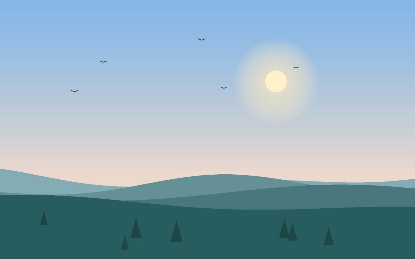 Ilustração de uma paisagem