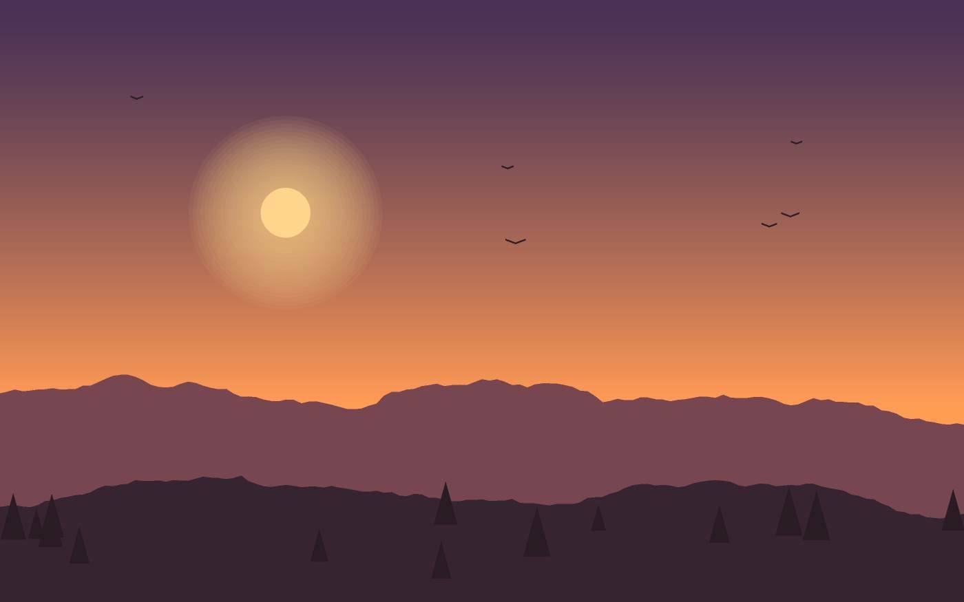 Ilustração de uma paisagem
