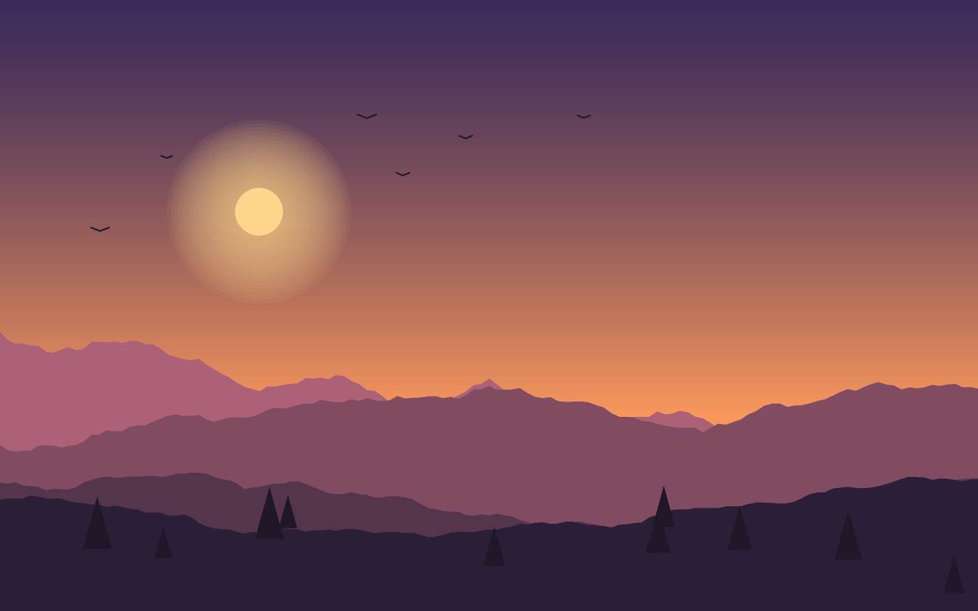 Ilustração de uma paisagem